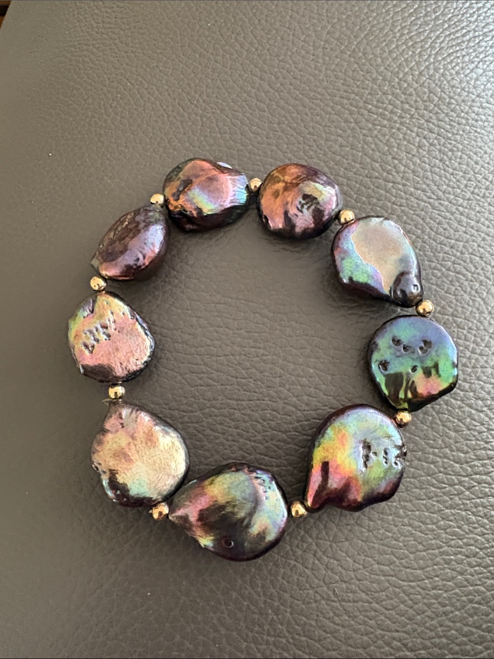 Ross-Simons Black Iridescent Multicolor Baroque Pearl Stretch Bracelet